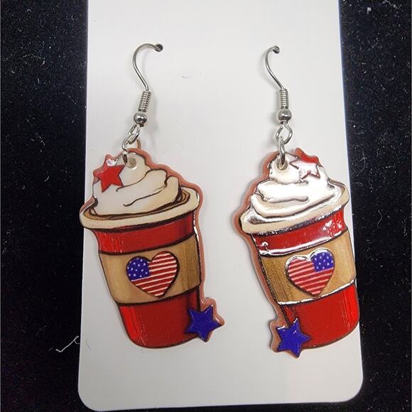 Coffee Friends Earrings for Girlfriends Coffee Friends Gift Christmas Birthday - Picture 2 of 3